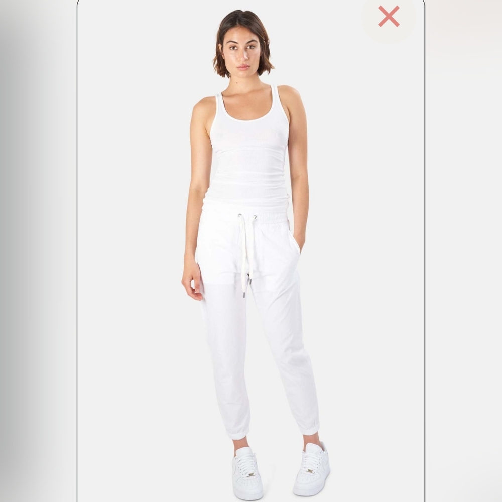 NWOT James Perse Crinkled Poplin Pant in White. Size 1